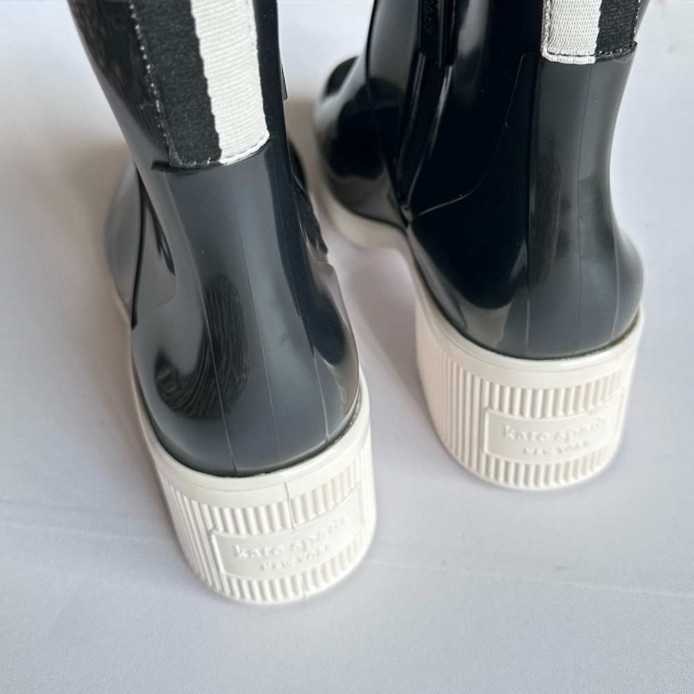 Kate Spade New York Puddle Rubber Black Parchment Rain Boot - Picture 9 of 15